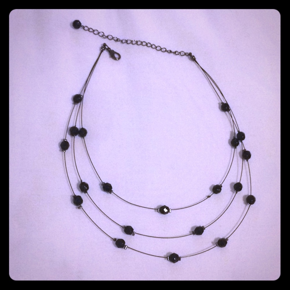 Tri-Layer Formal Bead and Wire Necklace